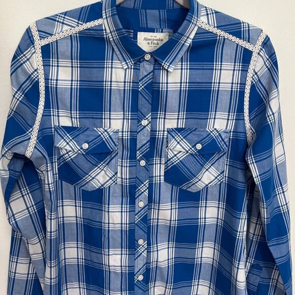 Abercrombie & Fitch Plaid Long Sleeve Shirt Size M NWT - Picture 1 of 9